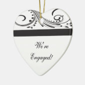 Verloving voor zwarte en witte zwepen keramisch ornament (Links)