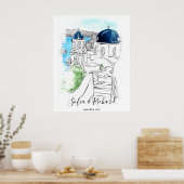 Verloving, voorstel, cadeaupost voor verjaardagsfe poster (Keuken)