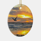 Verloving-voorstel Zonneoptijd van het strand Keramisch Ornament (Rechts)