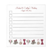 Verloving Vrijgezellenfeest Bouquet Bells Bow Notitieblok (Voorkant)