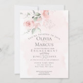 VERLOVING | Waterverf Blush Pink Flowers Kaart (Voorkant)