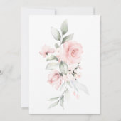 VERLOVING | Waterverf Blush Pink Flowers Kaart (Achterkant)