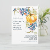 Verloving Waterverf Herfst pompoen uitnodiging (Staand voorkant)