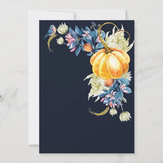 Verloving Waterverf Herfst pompoen uitnodiging (Achterkant)