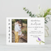 Verloving Waterverf Lavender en Green Floral Aankondiging (Staand voorkant)