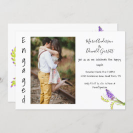 Verloving Waterverf Lavender en Green Floral Aankondiging