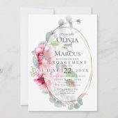 VERLOVING | Waterverf Pink Poppies Eucalyptus Kaart (Voorkant)