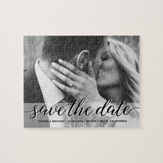 Verloving Wedding Foto Opslaan datum Legpuzzel (Horizontaal)