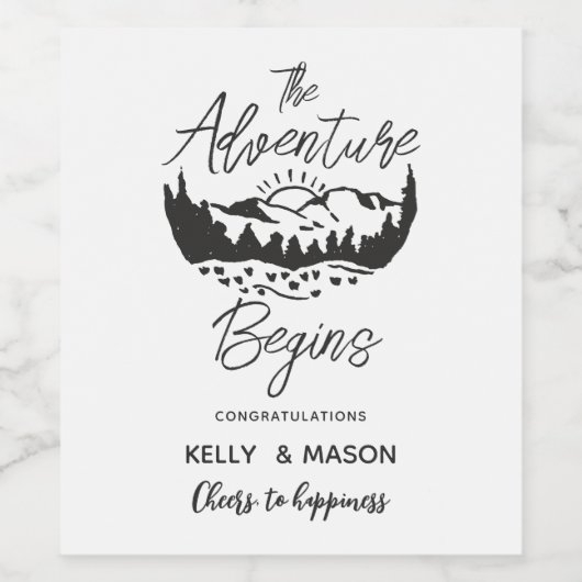 Verloving Wedding Gift Personalized Wijn Etiket (Enkel label)