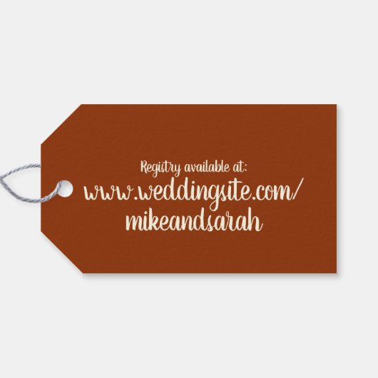 Verloving Wedding Party Sticky Toffee Pudding Cadeaulabel (Achterkant Horizontaal)