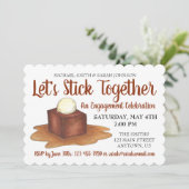Verloving Wedding Party Sticky Toffee Pudding Kaart (Staand voorkant)