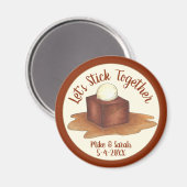 Verloving Wedding Party Sticky Toffee Pudding Magneet (Voorkant / Achterkant)