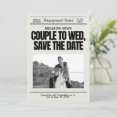 Verloving Wedding Save the Date Breaking Nieuws (Staand voorkant)