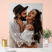 Verloving Welkom Elegant Script Modern Photo Acryl Bord (Huwelijk)