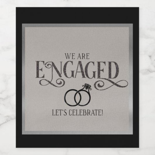 verloving, wijn, huwelijk, gunsten wijn etiket (Enkel label)