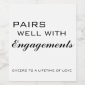 Verloving wijnlabel, Verloving cadeau, paren goed Wijn Etiket (Enkel label)