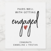 Verloving Wijnlabel Verloving Gift Wijn Etiket (Enkel label)