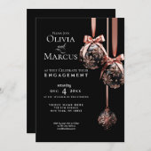 VERLOVING | Winter roze en Onyx Baubles Kaart (Voorkant / Achterkant)