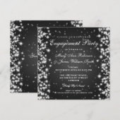 Verloving Winter Sparkle Black Kaart (Voorkant / Achterkant)