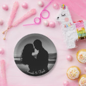 Verloving zwart-wit foto papieren bordje (Feest)