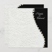 Verloving zwart-wit  patroon uitnodigen kaart (Voorkant / Achterkant)