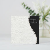Verloving zwart-wit  patroon uitnodigen kaart (Staand voorkant)