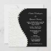 Verloving zwart-wit  patroon uitnodigen kaart (Achterkant)