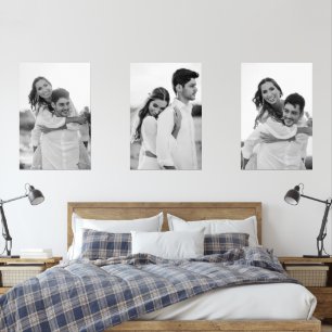 Verloving zwart-wit portretfoto's muurkunst sets