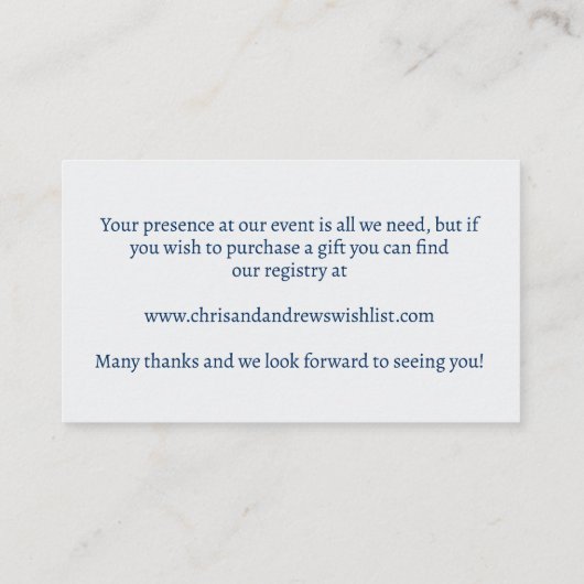 Verlovingen ballonnen blauw zilver cadeau register informatiekaartje (Achterkant)