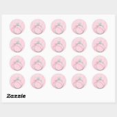 Verlovingen ring "Ja" - roze Ronde Sticker (Vel)