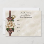 Verlovingen Uitnodiging Antiek Beige Roos (Achterkant)