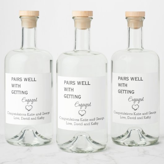 Verlovingen wijnetiket likeurfles etiket (Flessen)