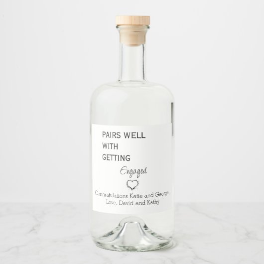 Verlovingen wijnetiket likeurfles etiket (Voorkant)