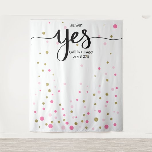 Verlovings-achtergrond fotohokje wandkleed (Voorkant)