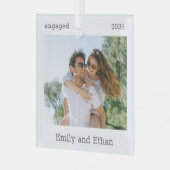 Verlovings Minimaal Foto Modern Koppel Ornament (Voorkant links)