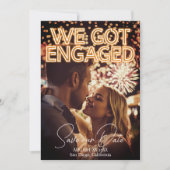 Verlovings Neon Licht Foto Save The Date (Voorkant)