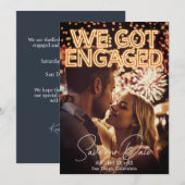 Verlovings Neon Licht Foto Save The Date (Voorkant / Achterkant)