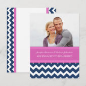 Verlovingsaankondiging Foto Ansichtkaart Roze Blau Aankondigingskaart (Voorkant / Achterkant)