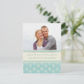 Verlovingsaankondiging Foto Ansichtkaarten Aqua Cr Aankondigingskaart (Staand voorkant)