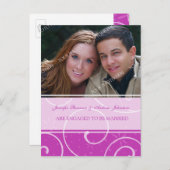 Verlovingsaankondiging Foto Ansichtkaarten Roze Aankondigingskaart (Voorkant / Achterkant)