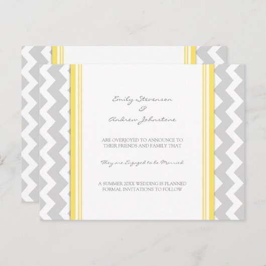 Verlovingsaankondiging kaart citroengrijs (Voorkant / Achterkant)