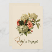 Verlovingsaankondiging Vintage Bloemenboeket Aankondiging (Voorkant / Achterkant)