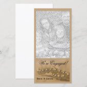 Verlovingsaankondigingskaart met Gedraaide Parels Aankondiging (Voorkant / Achterkant)