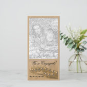 Verlovingsaankondigingskaart met Gedraaide Parels Aankondiging (Staand voorkant)