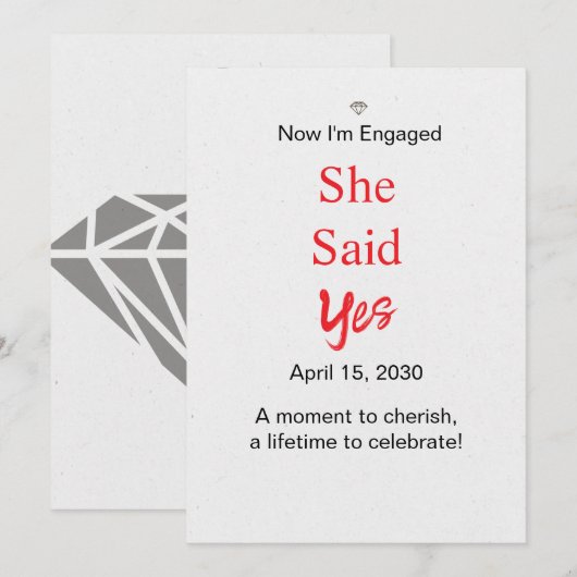 Verlovingsbruiloft Save The Date (Voorkant / Achterkant)