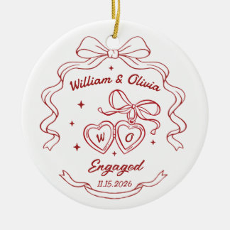 Verlovingscadeau voor koppel keramische ornament