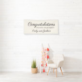 Verlovingscongratratie Scriptnaam Crème Wit Spandoek (Insitu)