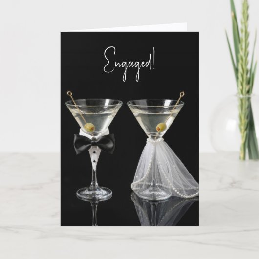 Verlovingscongratulaties Martini Cocktails Kaart (Voorkant)