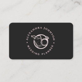 Verlovingsdiamant Ring & Drank Logo Trouw Thema Visitekaartje