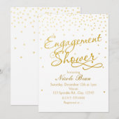 VERLOVINGSDUITENFEest Wit & Goud Confetti Uitnodig Kaart (Voorkant / Achterkant)